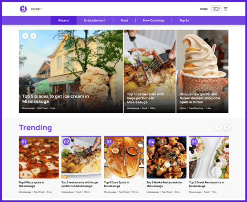 Home page screenshot of Yourcitywithin.com's new website at launch
