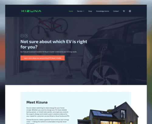 Screenshot of Kizuna home page