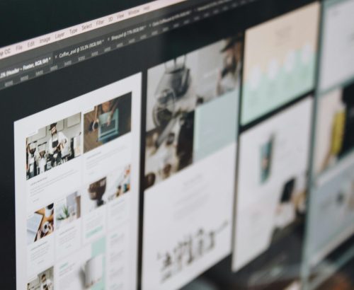 Close up of screen with design software open